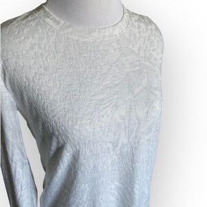 SIMPLY VERA WANG Textured White Long Sleeve T Shirt